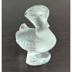 Lalique Crystal Frosted Mandarin Duck 2-3/4" H - No Box